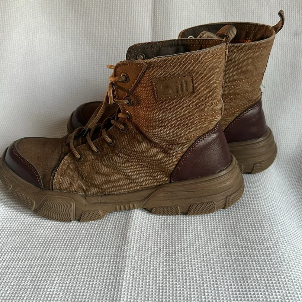 Men's High Top Steel Toe Safety Work Boots Army Combat Desert Hiking Shoes SZ 43